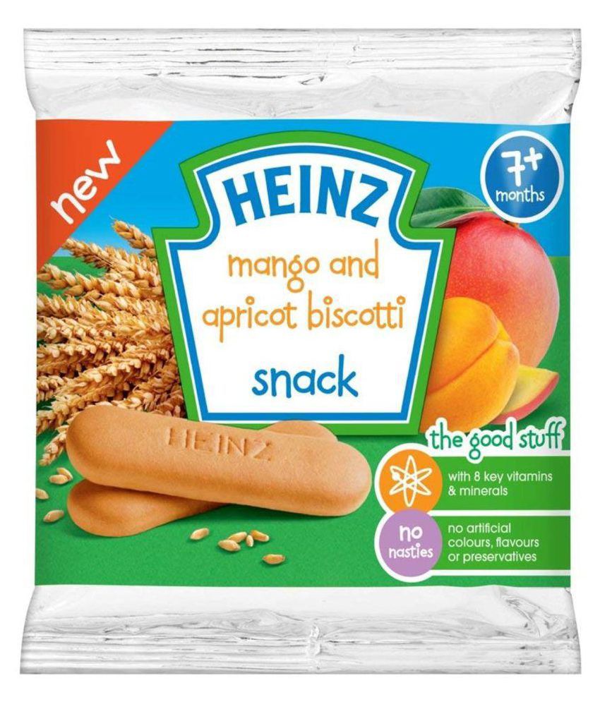Heinz Mango And Apricot Biscotti Snack Snack Foods for 6 Months + ( 60 gm )