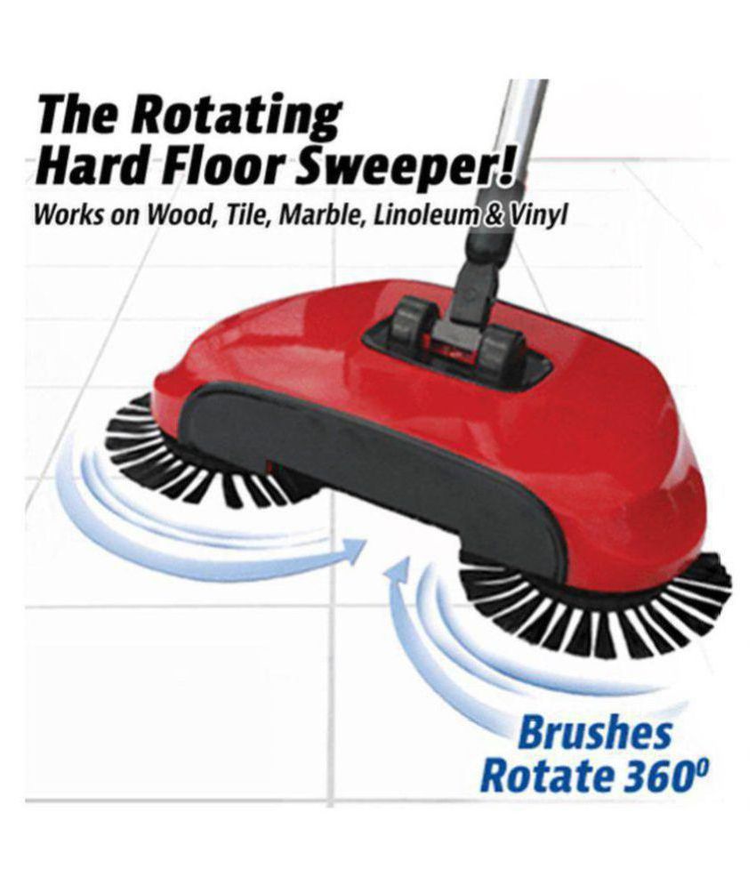     			TR Sweeper Mop Auto Spin Hand Push Sweeping Broom Floor Dust Cleaning Sweeper Broom Mop