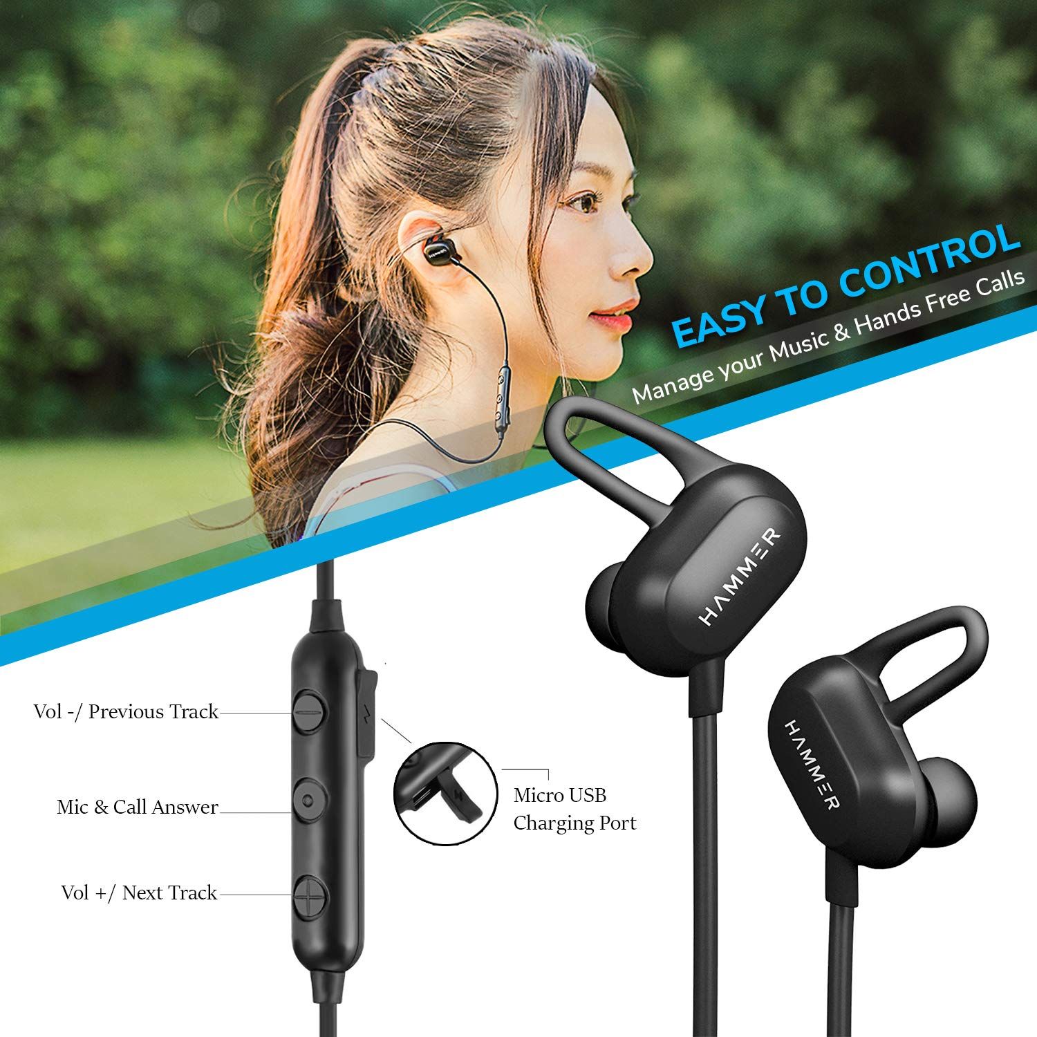 hammer swing bluetooth earphones