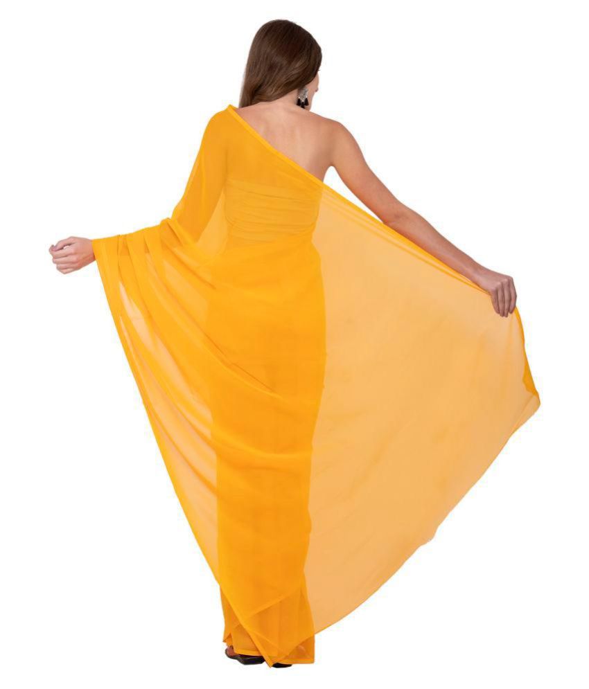 Lime Yellow Georgette Saree - Buy Lime Yellow Georgette Saree Online at ...