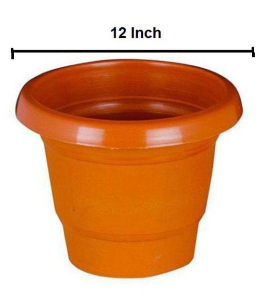 alkarty Plastic 12 Inch Set Of 6 Flower Pots indoor