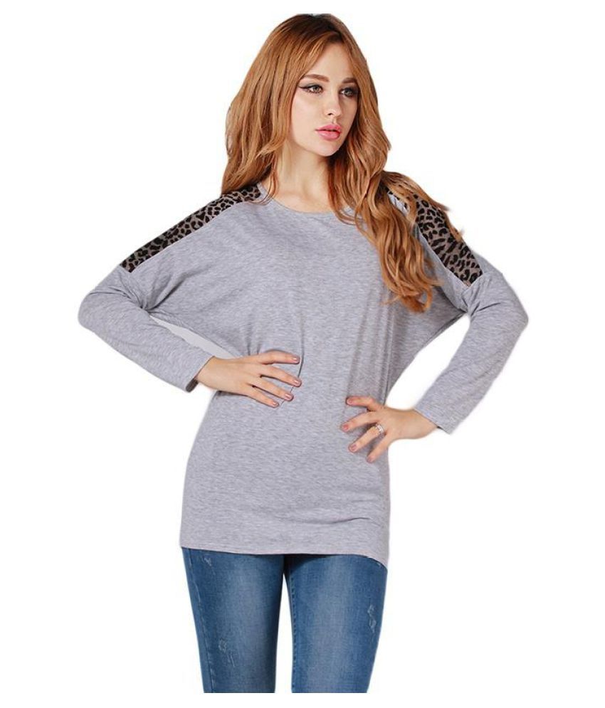 Buy Korean Women Ladies Leopard Print Long Sleeve Casual Loose T shirt Tops  Blouse Online at Best Prices in India - Snapdeal