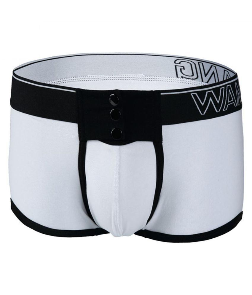 Snap Buttons Boxer Briefs Sexy U Convex Underwear Breathable Men