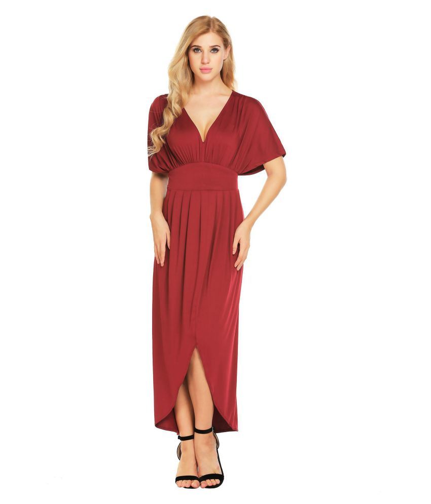 Short sleeve v neck maxi dress Clearance