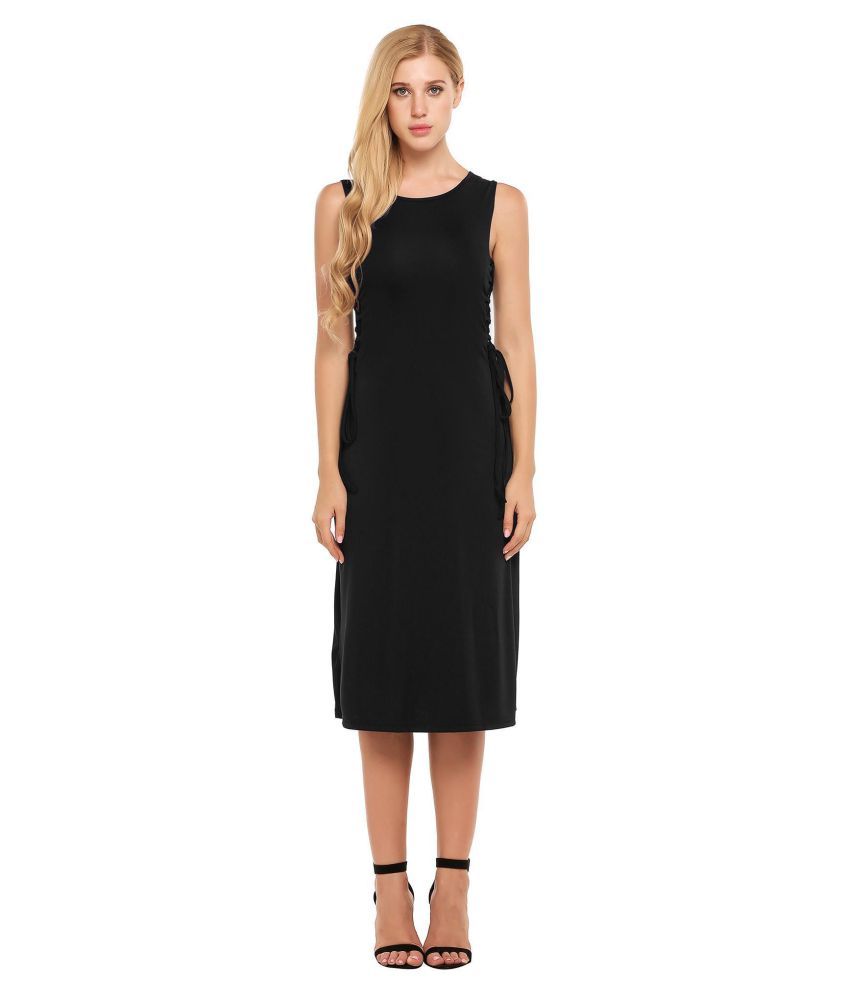 black side lace up dress