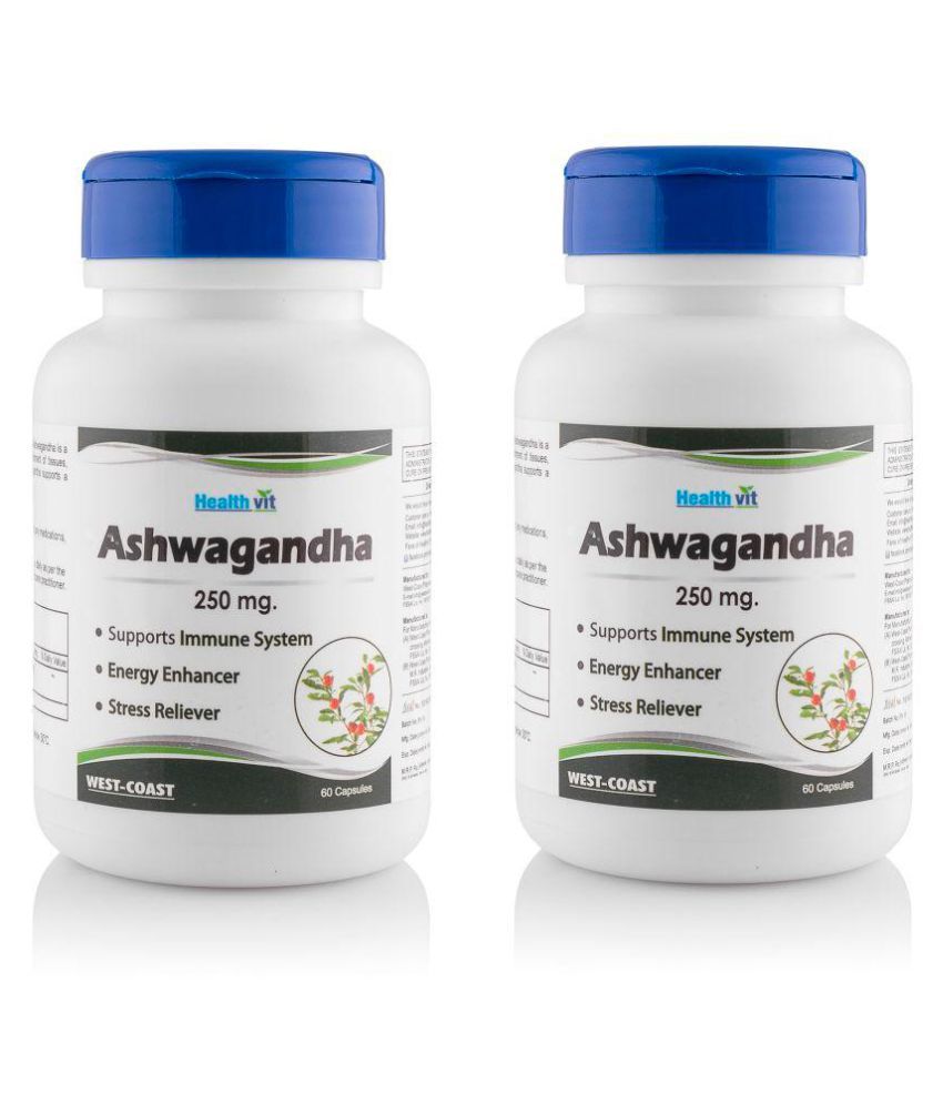 HealthVit ASHWAGANDHA Powder 250 mg Capsule 60 no.s Pack of 2: Buy HealthVit ASHWAGANDHA Powder ...