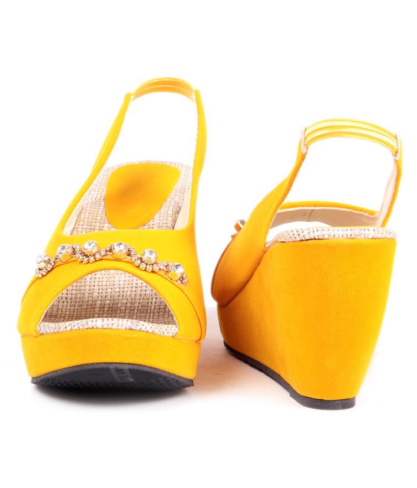 wedge heels yellow