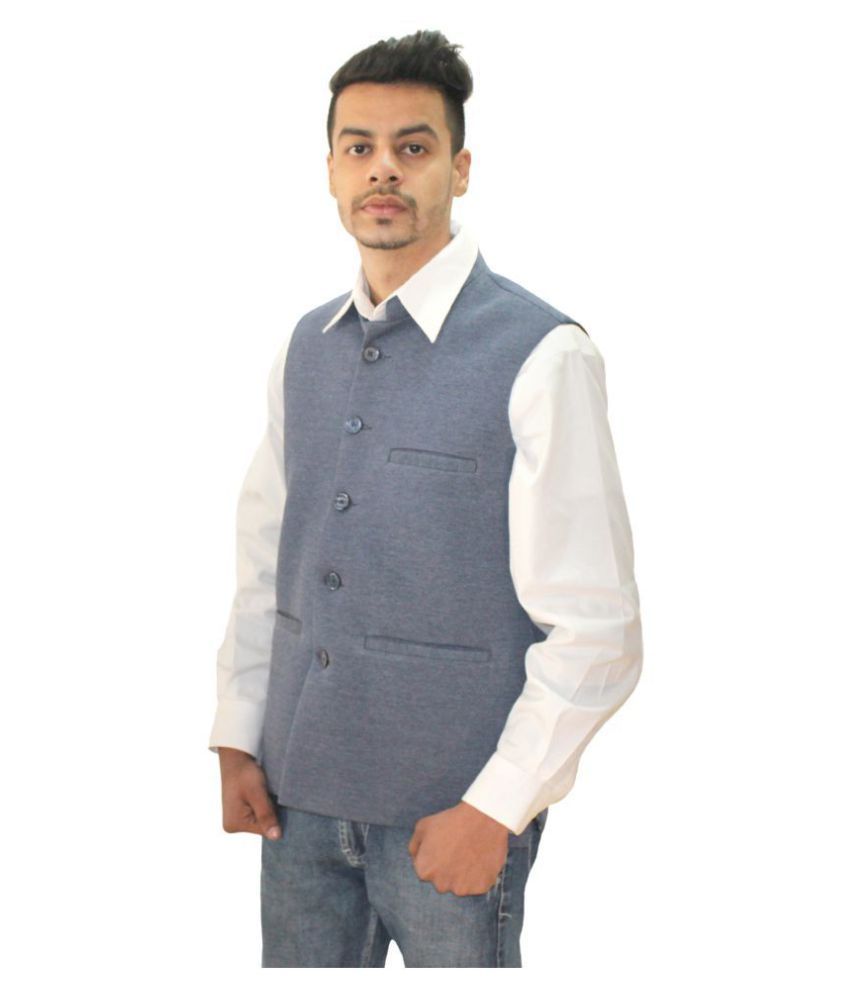 HAUTEMODA Grey Solid Casual Waistcoats Buy HAUTEMODA Grey Solid