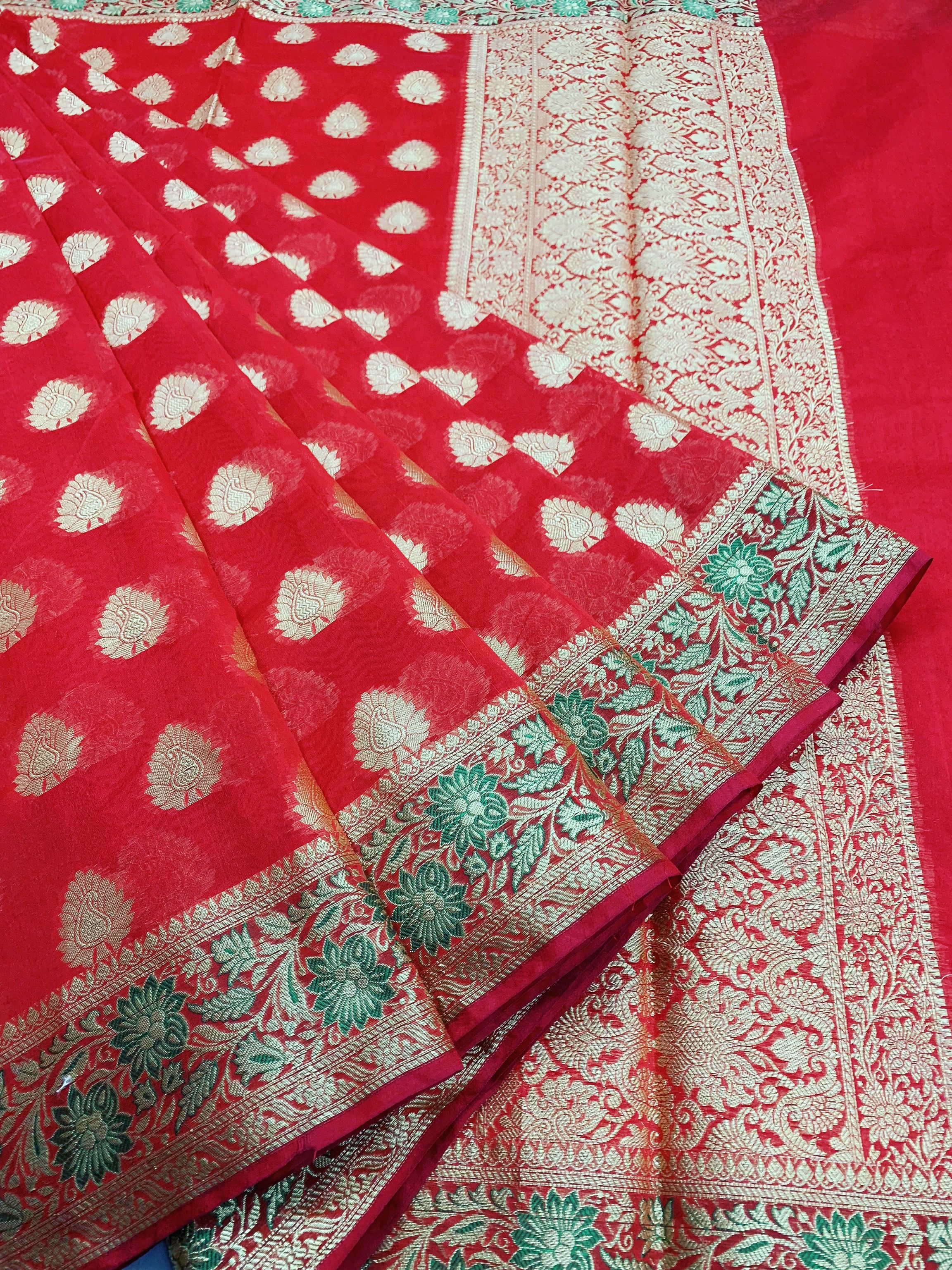 SHREEMAA CREATIONS Red Banarasi Silk Saree - Buy SHREEMAA CREATIONS Red ...