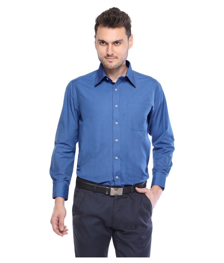 Bulls Eye Blue Regular Fit Formal Shirt - Buy Bulls Eye Blue Regular ...