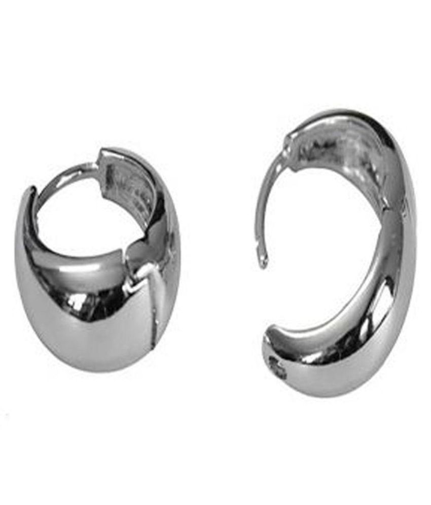     			Chooz Designer Studio GemRoute Salman Khan Inspired Silver Hoop earrings - Kaju Bali for Men