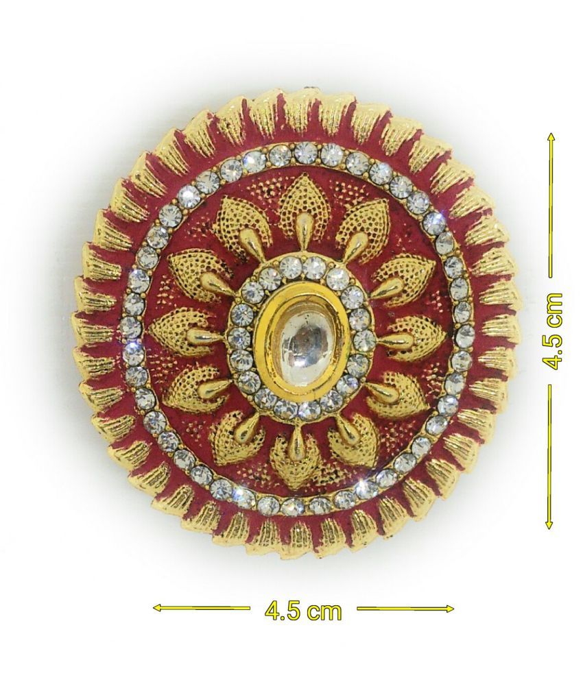 Khubsurat Saree Pin Brooch for Women & Girls, Gold Tone, Stone Stud