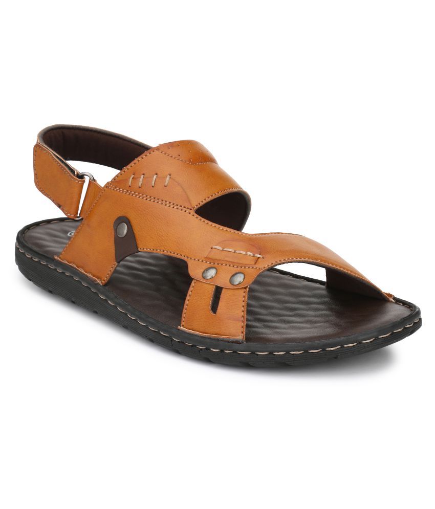 shences tan leather slippers