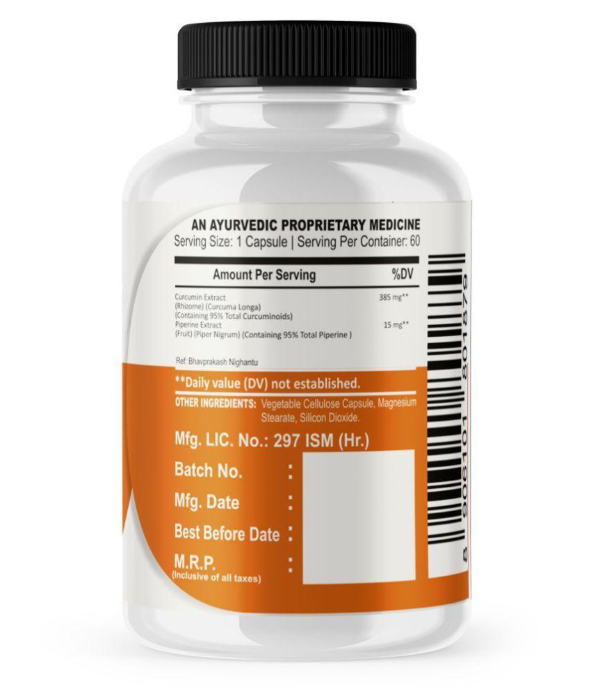 Amalth Curcumin+Piperine Extract Anti inflammatory 60 Veg Capsule 400