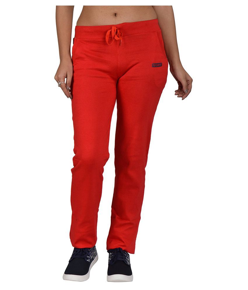 Buy Be You Cotton Trackpants - Red Online at Best Prices in India ...