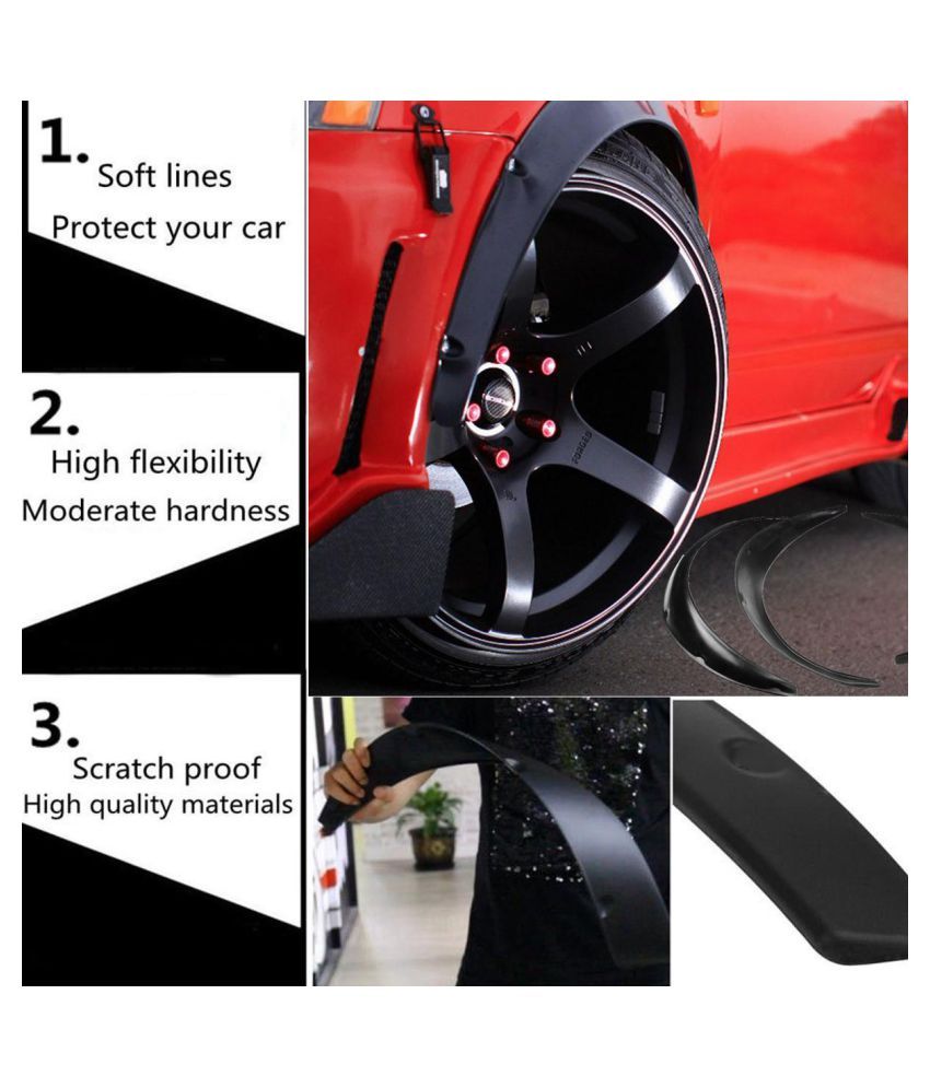 4PCS 70mm Universal Car Fender Flares Wheel Arch Trim Strip Eyebrow