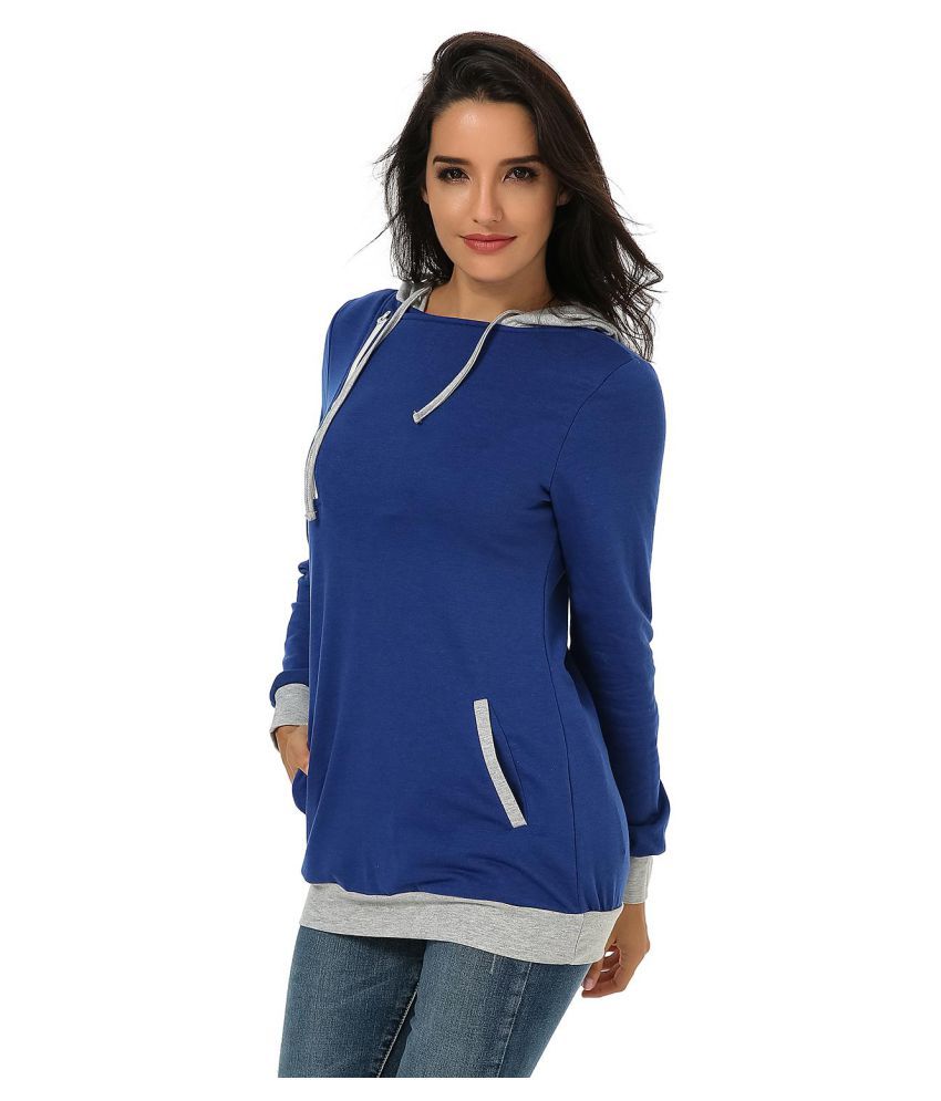 oblique color block zippers fleece hoodie