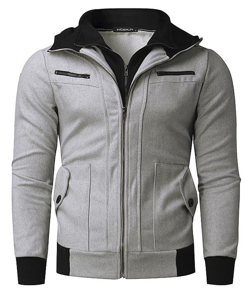 Autumn Winter Men Hoodies Thicken Fleece Warm Hoodie Zip Up Sweatshirt ...