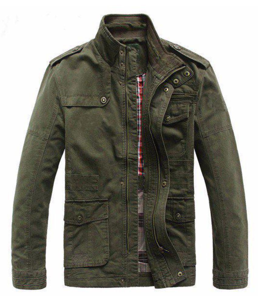 Big Size Men Outdoor Autumn Cotton Blend Zipper Cargo Coat Jacket ...