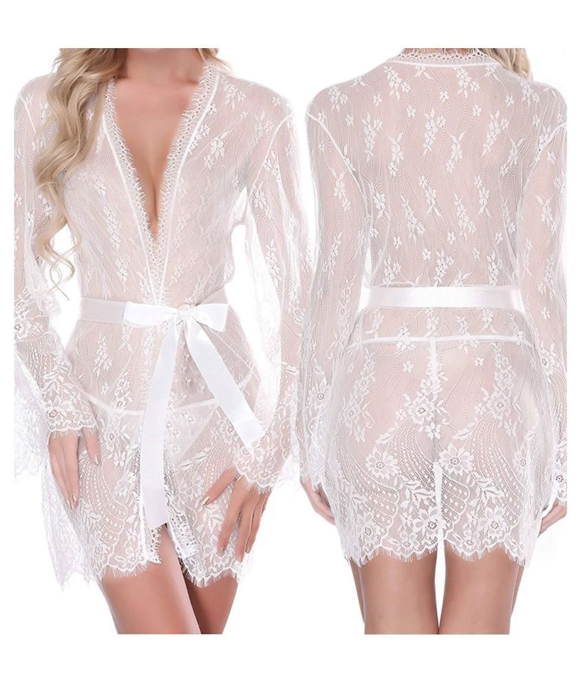 white see through cardigan