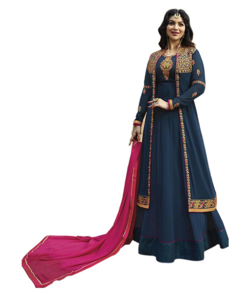 georgette gown with jacket