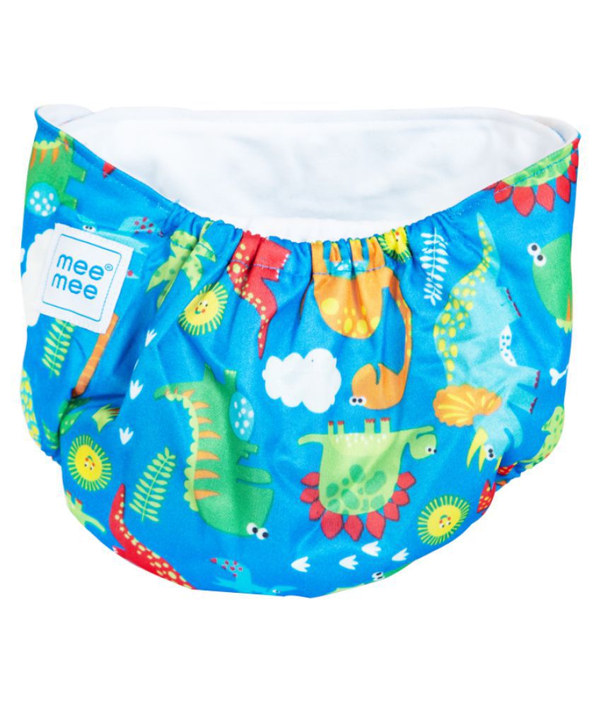     			Mee Mee Reusable Baby Cloth Diaper with Adjustable Snap Buttons (Light Blue)