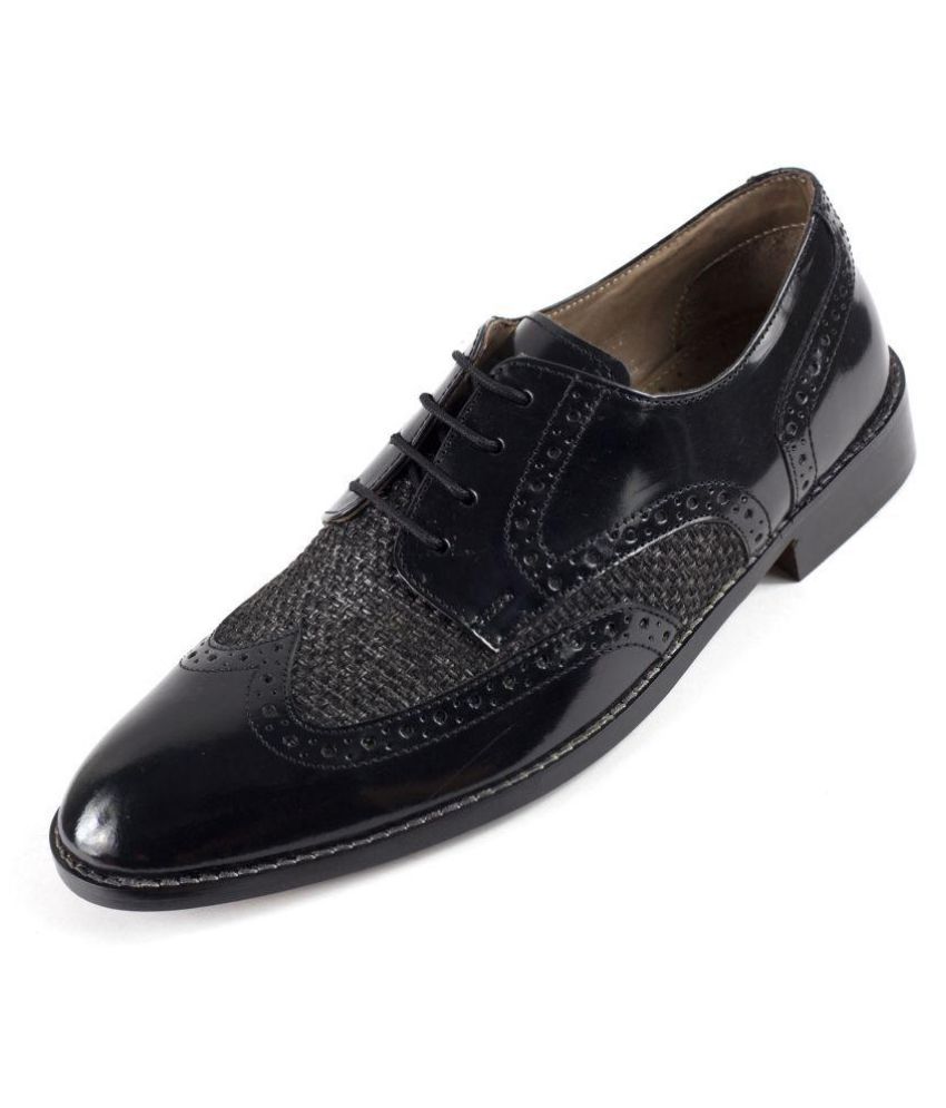 Cobblestone Brogue Genuine Leather Black Formal Shoes Price in India ...