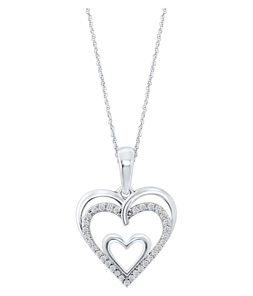 triple heart necklace silver