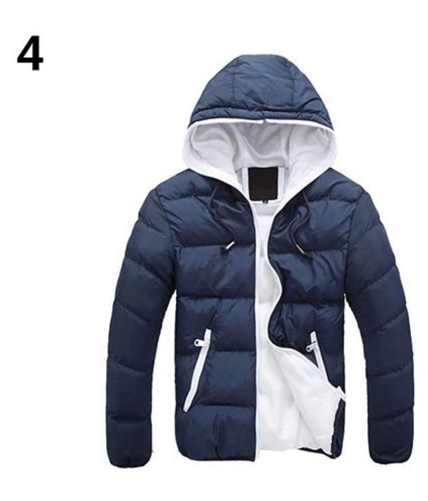 Generic Mens Front-Zip Winter Outdoor Thick Padded Hoodies Down Jacket Coat 