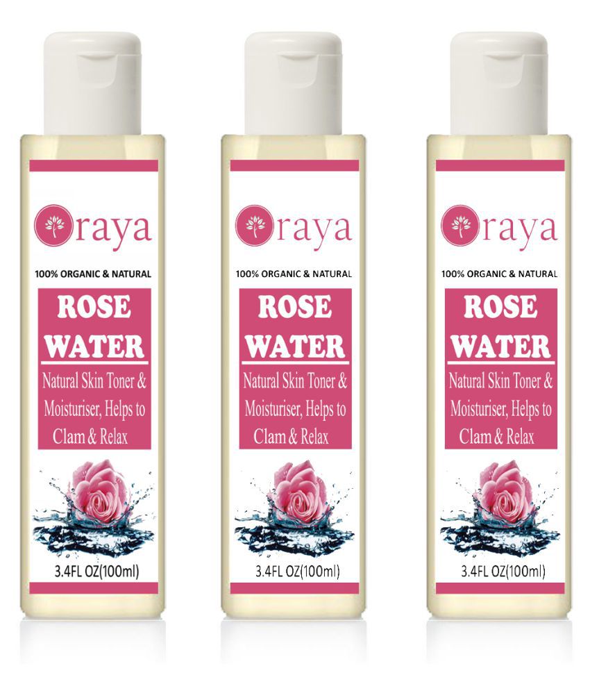 ORAYA Premium Rose Water - Skin Freshener Skin Tonic 300 ml Pack of 3