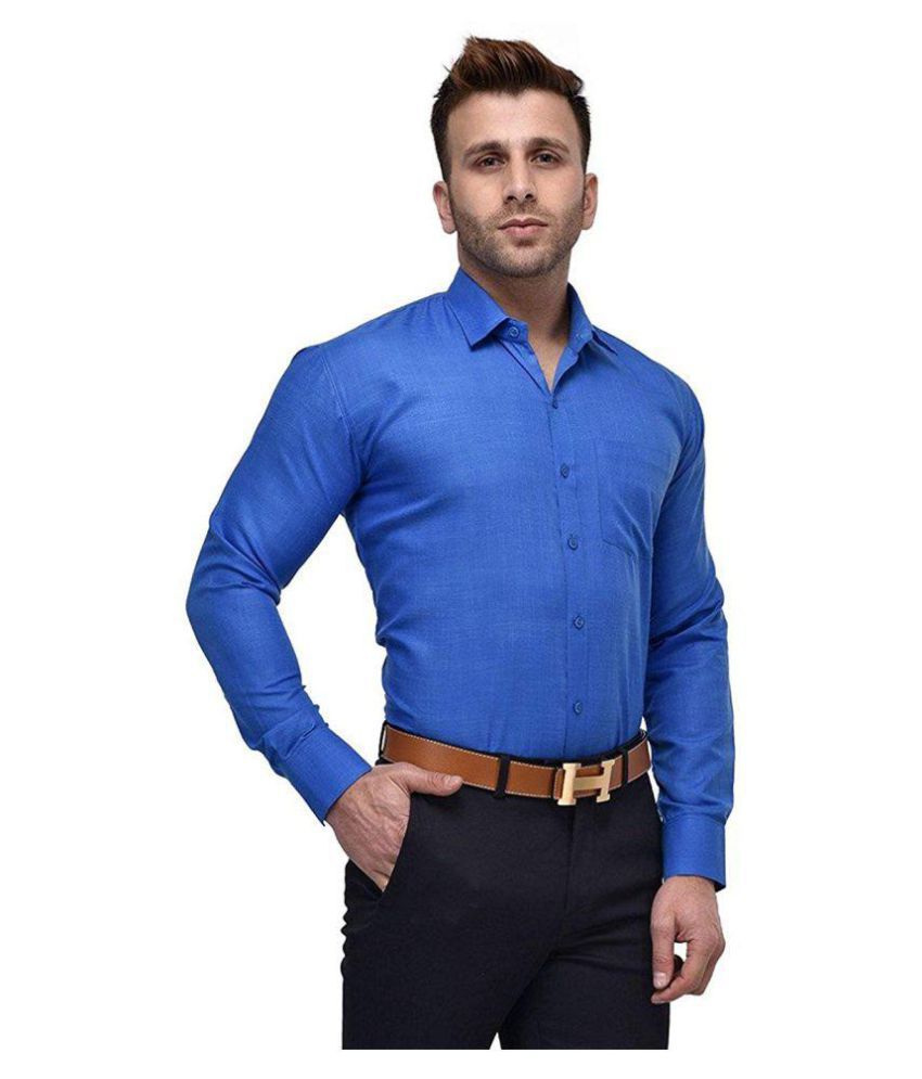 Tooley Blue Regular Fit Formal Shirt - Buy Tooley Blue Regular Fit ...