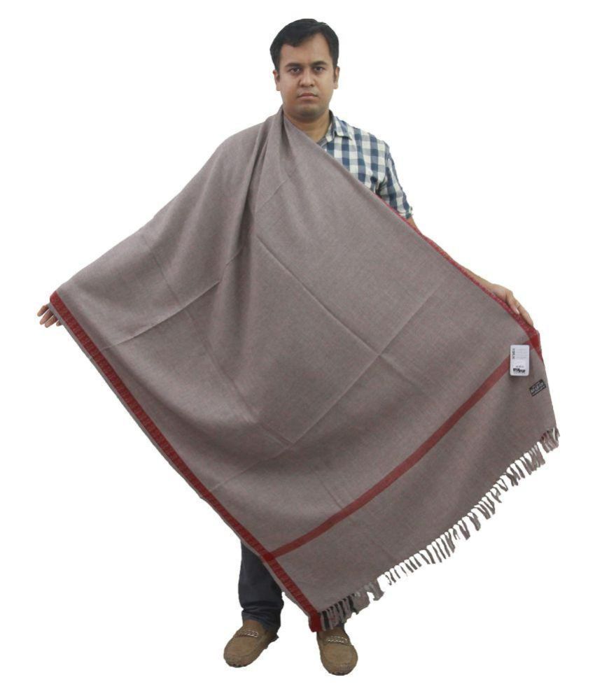     			Vrinde Gray Borders Woolen Shawls