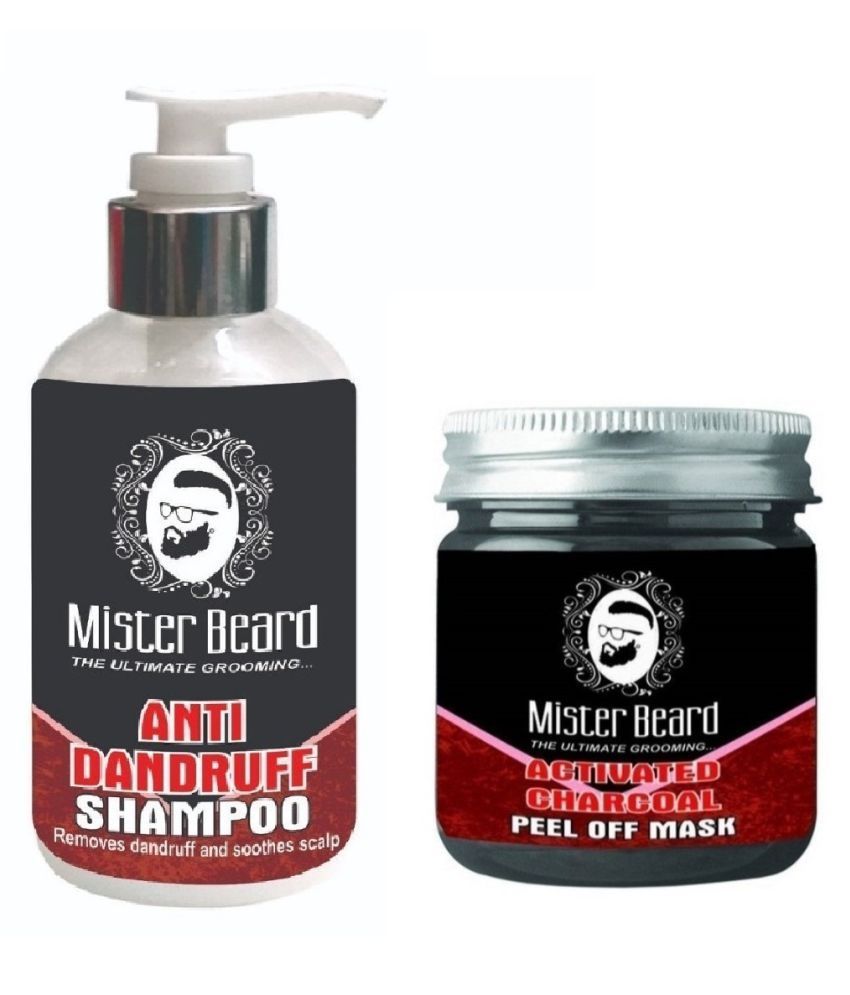 MISTER BEARD Anti Dandruff Shampoo 200ml WITH Charcoal Face Mask 100 gm