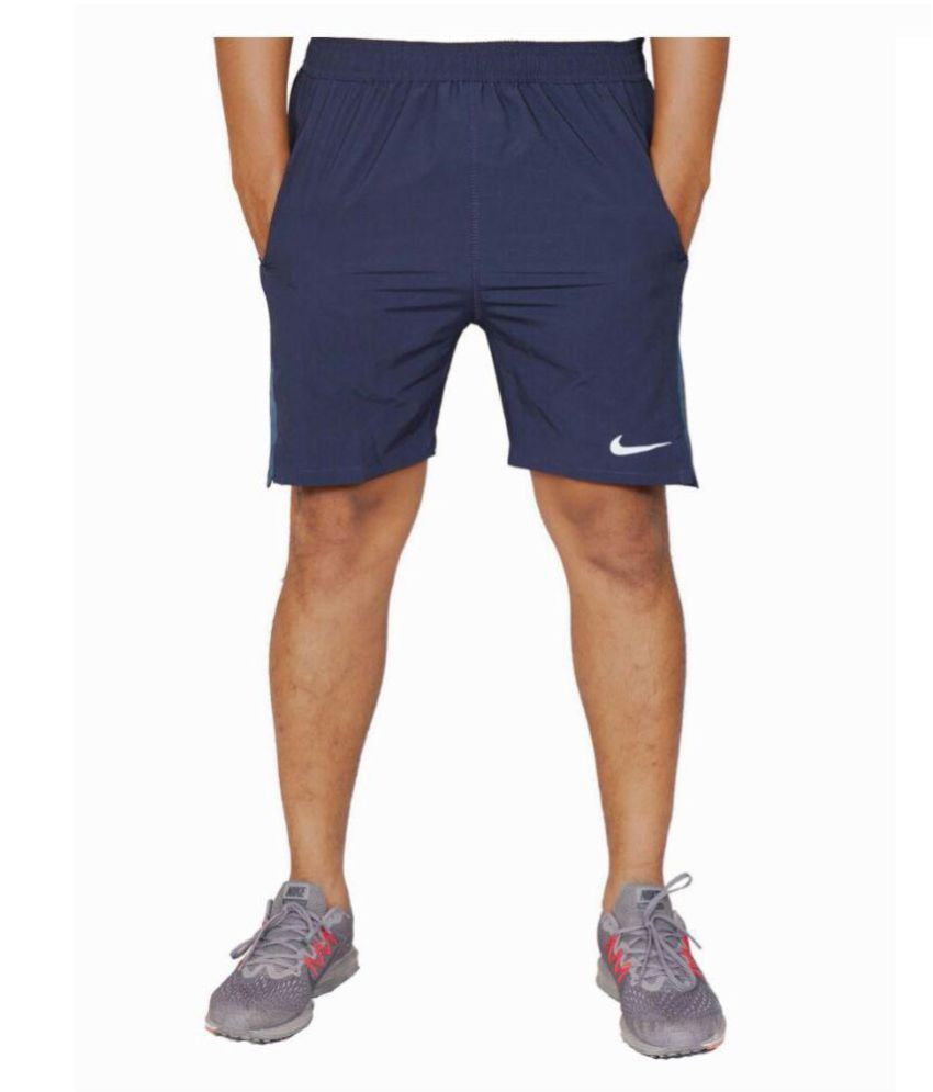 Nike Blue Polyester Lycra Fitness Shorts Buy Nike Blue Polyester