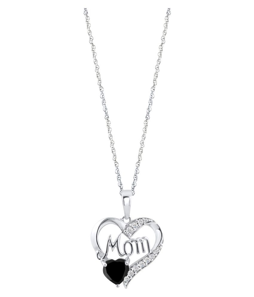 mom heart necklace silver