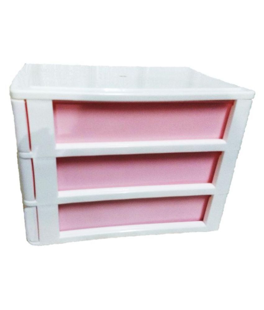 Vihaa Drawer Small Table Top Drawer 3 Compartments Plastic