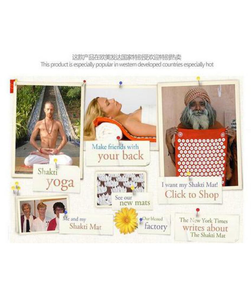 Wowobjects 1pc Shakti Yoga Mat Acupressure Massage Mat With Pillow