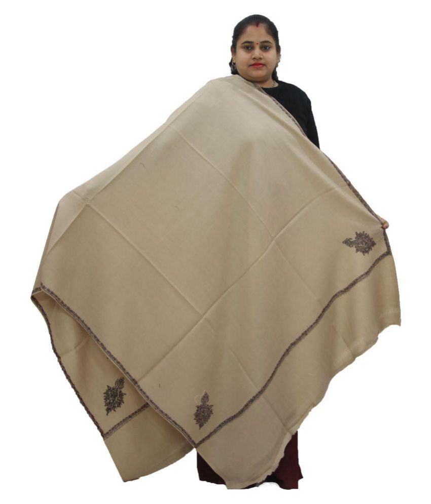     			Vrinde Grey Sozni embroidery Shawl