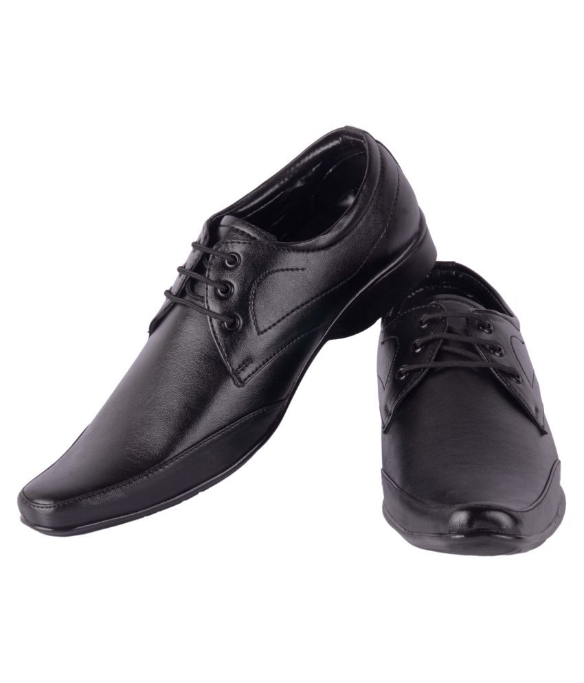 Austrich Derby Genuine Leather Black Formal Shoes Price in
