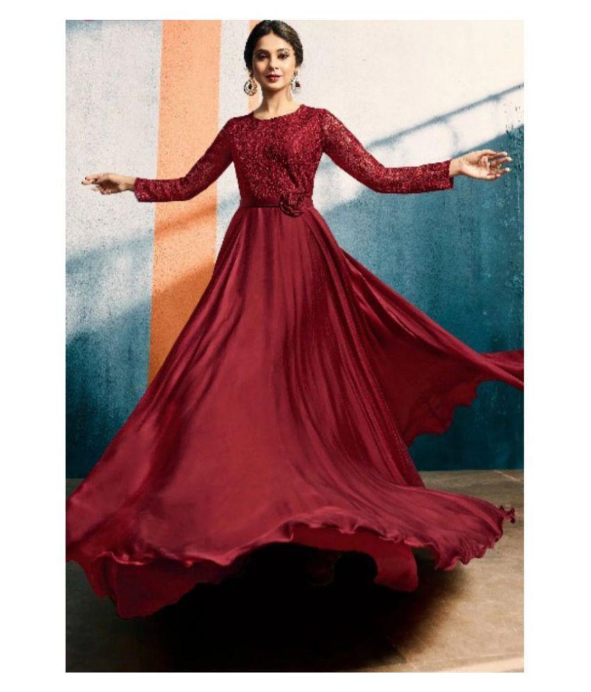 beautiful maroon dress