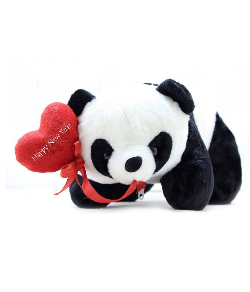     			Tickles Black Soft Cuddly Panda with Happy New Year Wishes Soft Stuffed Plush Animal for Kids(Color: Black & White Size: 26 cm)