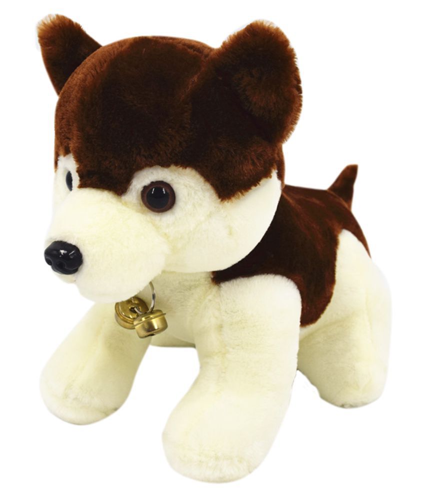     			Tickles Soft Stuffed Plush Husky Dog Toy for Kids (Color: Brown & White Size: 30 cm)
