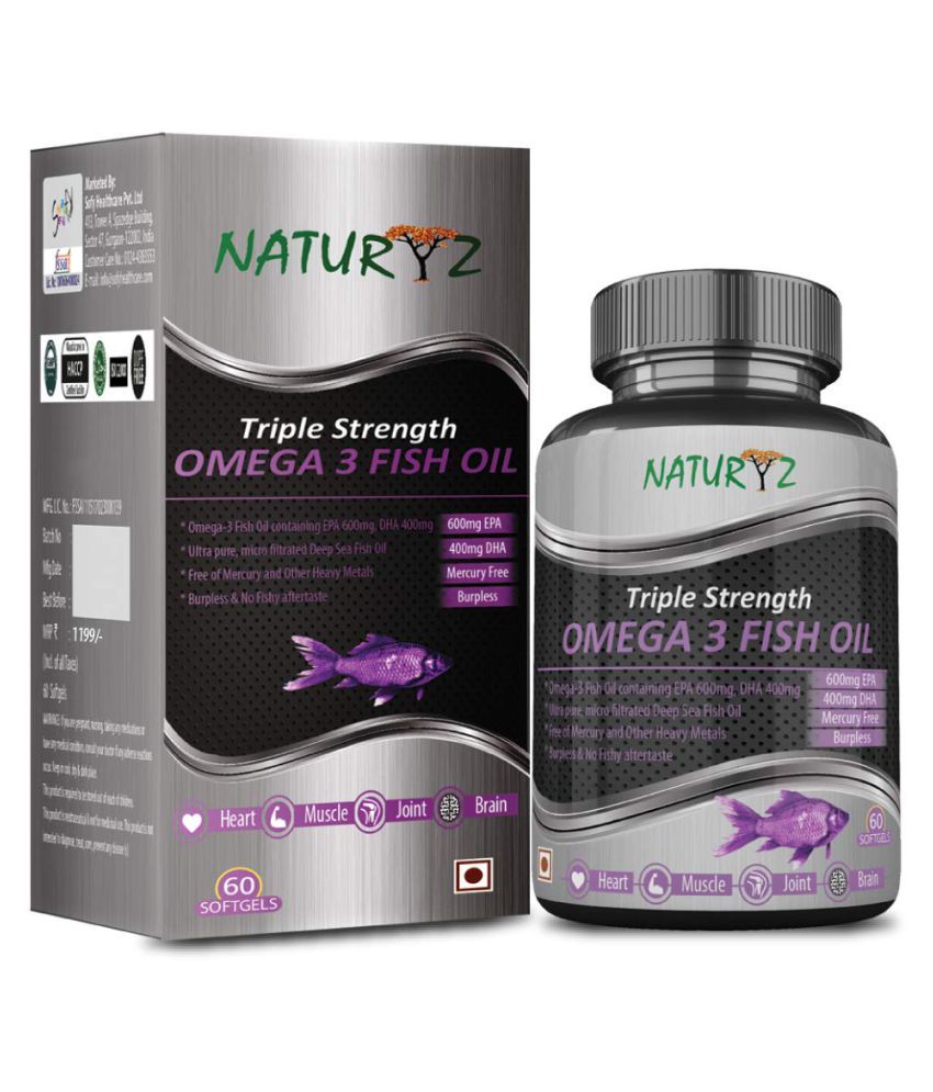 NATURYZ Fish Oil 1400Mg (Triple Strength) With 1000Mg Omega 3 (600Mg