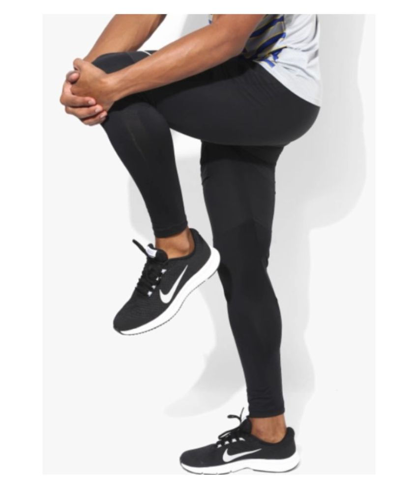 nike black polyester lycra trackpants