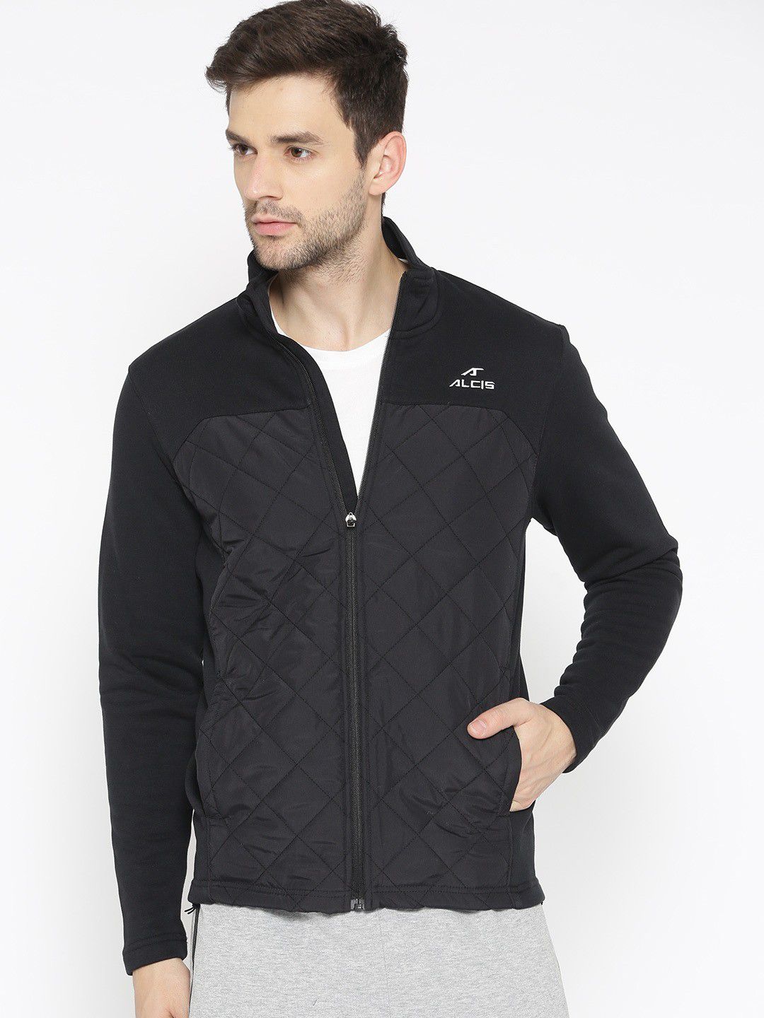 Alcis Black Cotton Polyester Fleece Jacket Single Pack