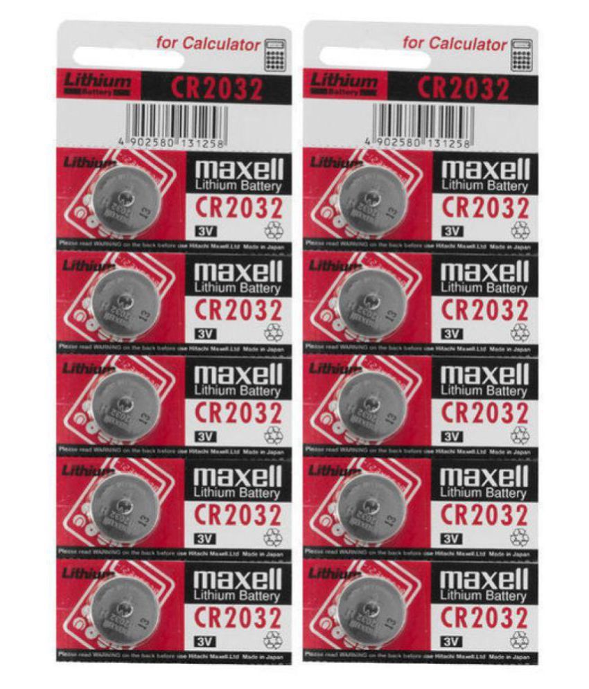     			MAXELL CR2032 3V Non Rechargeable Battery 10