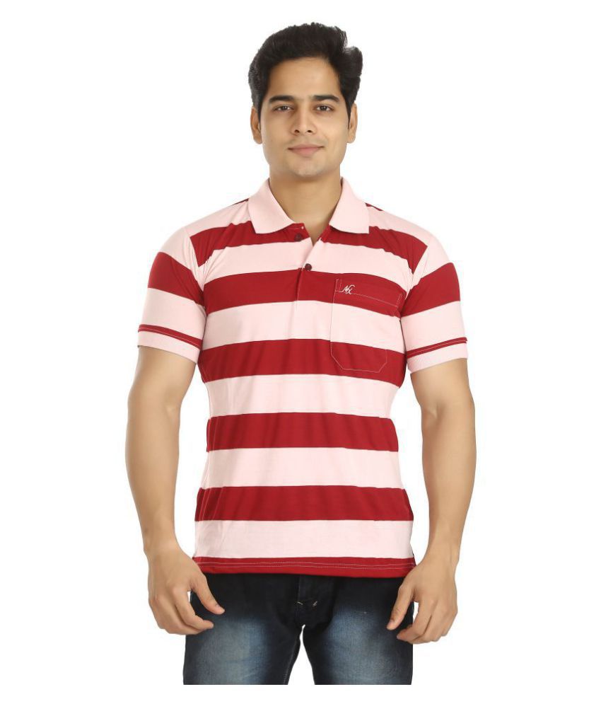    			Awack Red Slim Fit Polo T Shirt