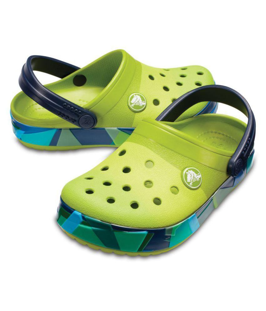 kids green crocs