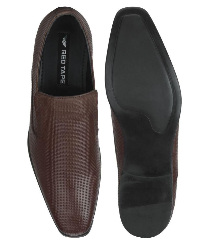 red tape genuine leather slip on shoes