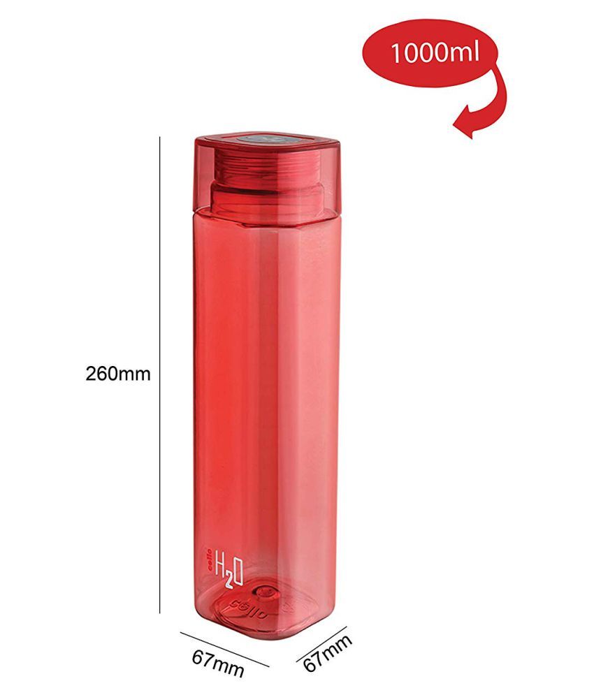 Cello H2o Squaremate Red 1000 Ml Pet Water Bottle Set Of 2 Buy Online At Best Price In India Snapdeal